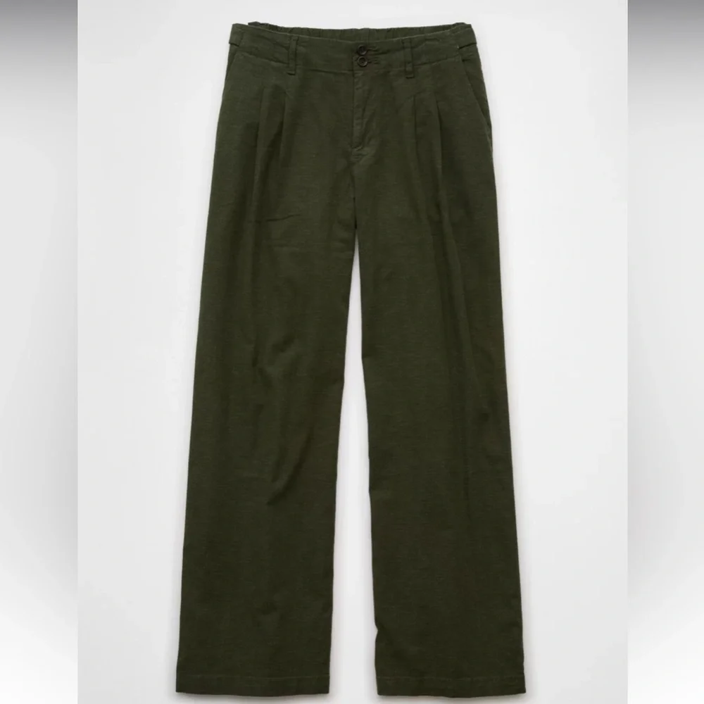 AE Stretch Linen-Blend High-Waisted Wide-Leg Trouser - Picture 3 of 5